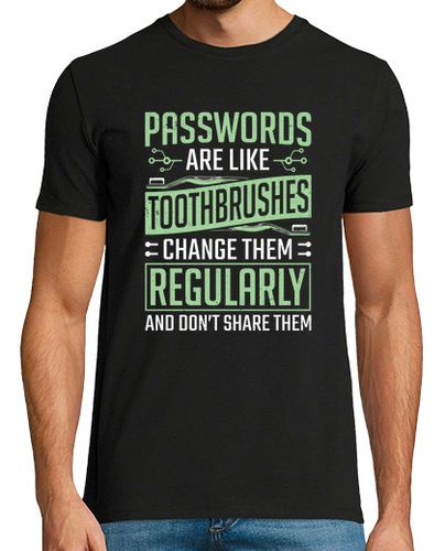 Camiseta contraseñas de piratas informáticos como cepillos de dientes ciberseguridad - latostadora.com - Modalova