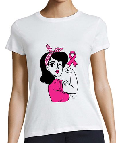 Camiseta mujer mujer poder cancer de mama - latostadora.com - Modalova