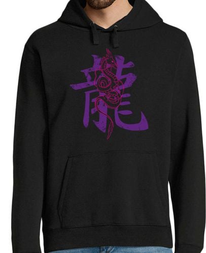 Sudadera Con Capucha Para Hombre dragón manga china rosa y morado laTostadora - latostadora.com - Modalova