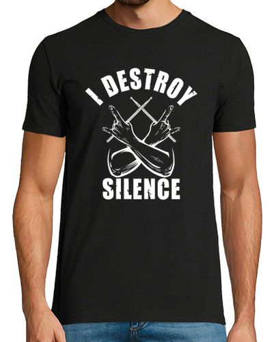 Camiseta I Destroy Silence Drumming Drummer - latostadora.com - Modalova