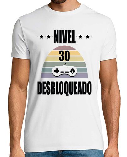 Camiseta Gamer Nivel 30 Desbloqueado Negro - latostadora.com - Modalova