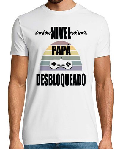 Camiseta Gamer Nivel Papa Desbloqueado Negro - latostadora.com - Modalova