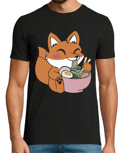 Camiseta lindo zorro kawaii comiendo ramen japon - latostadora.com - Modalova