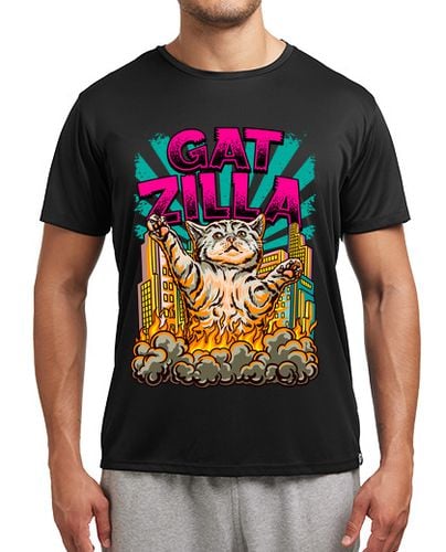 Camiseta deportiva Gato Godzilla Gatzilla Anime Manga Japón Divertida laTostadora - latostadora.com - Modalova