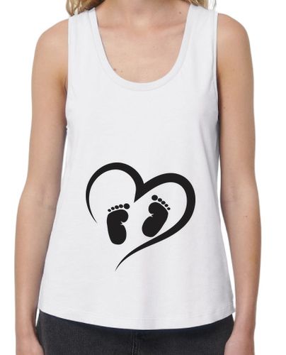 Camiseta Mujer Tirantes Loose Fit CORAZON CON PIES DE BEBE laTostadora - latostadora.com - Modalova