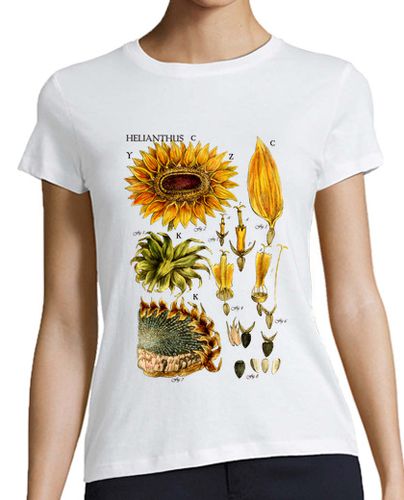 Camiseta mujer Girasol ilustración botánica siglo XIX - latostadora.com - Modalova