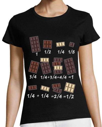 Camiseta mujer Chocolate Profesora Matemáticas Divertido Fracciones Chocolatina Profes - latostadora.com - Modalova