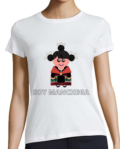 Camiseta mujer Soy Manchega, Divertida muñeca Kawaii - latostadora.com - Modalova