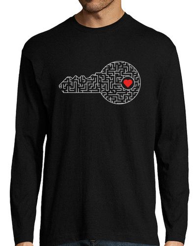 Camiseta Hombre Manga Larga llave de tu corazón (plata) laTostadora - latostadora.com - Modalova