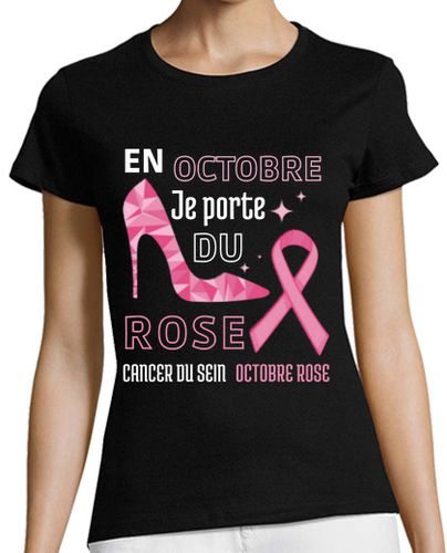 Camiseta Mujer Manga Corta regalo de esposa de cáncer de mama de octubre rosa laTostadora - latostadora.com - Modalova