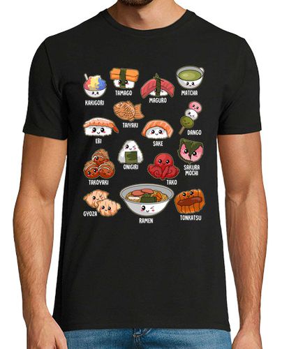 Camiseta Tipos Comida Japonesa Sushi Pescado Ramen Kawaii Chef Japonés - latostadora.com - Modalova