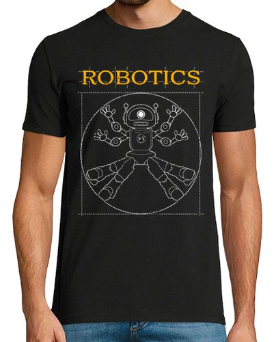 Camiseta Hombre Manga Corta Robotics Robótica Robot Inteligencia Artificial IA Tecnología Hombre De Vitruvio Friki laTostadora - latostadora.com - Modalova