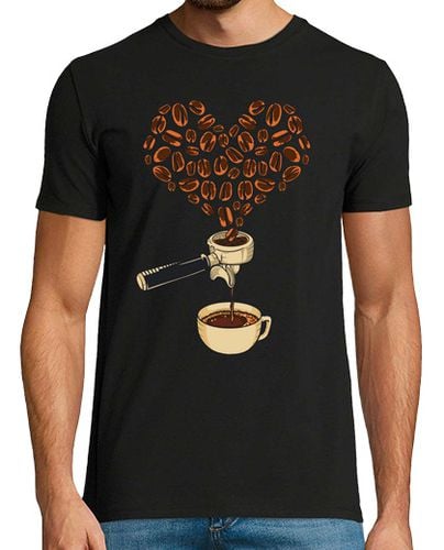 Camiseta Hombre Manga Corta Amor Por El Café Expresso Cafetera Corazón Taza De Café laTostadora - latostadora.com - Modalova