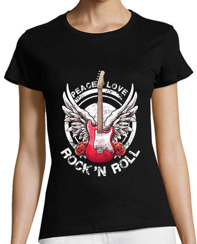 Camiseta Mujer Manga Corta vamos a rockear rock and roll guitarras laTostadora - latostadora.com - Modalova