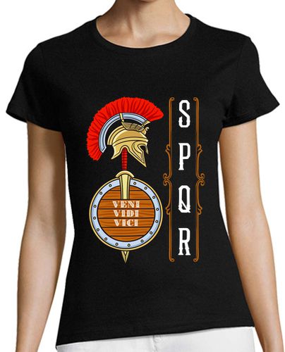 Camiseta mujer SPQR Roma Imperio Romano Frase Latín Veni Vidi Vici Legión Romanos - latostadora.com - Modalova