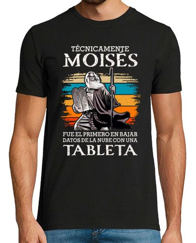 Camiseta Moises Primero Subir Datos Nube Tablet Humor Biblia Jesús Cristiano Geek - latostadora.com - Modalova