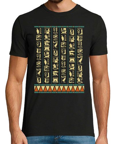 Camiseta Jeroglíficos Antiguo Egipto Pirámides Faraón Egipcios Horus Anubis Ra - latostadora.com - Modalova