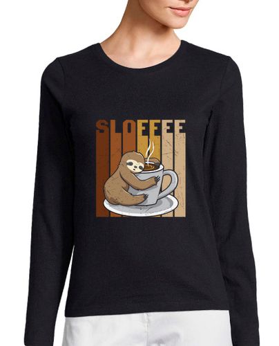 Camiseta Mujer Manga Larga perezoso sloffee con café espresso laTostadora - latostadora.com - Modalova