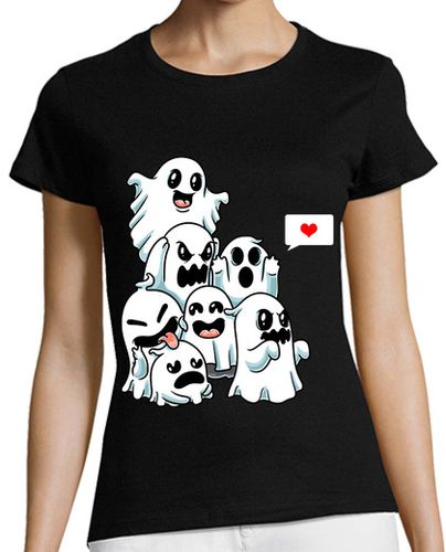 Camiseta Mujer Manga Corta gracioso halloween lindo fantasma de mi laTostadora - latostadora.com - Modalova