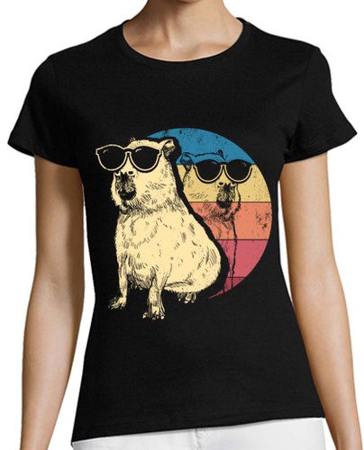 Camiseta mujer carpincho retro con gafas de sol vintag - latostadora.com - Modalova
