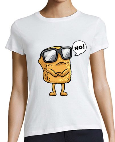 Camiseta Mujer Manga Corta nugget de pollo con gafas de sol terco laTostadora - latostadora.com - Modalova