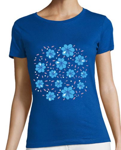 Camiseta Mujer Manga Corta suave estampado de flores azul laTostadora - latostadora.com - Modalova