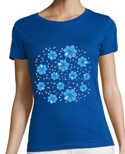 Camiseta mujer suave estampado de flores azul - latostadora.com - Modalova