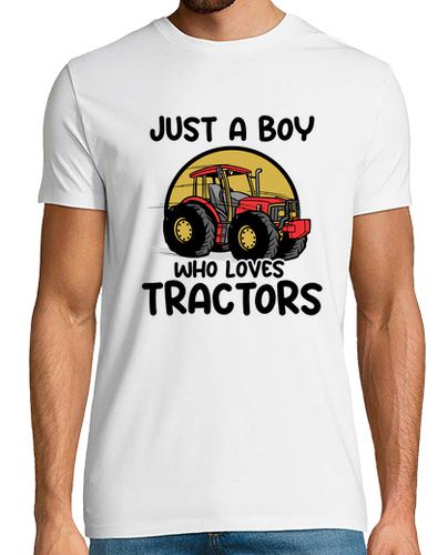 Camiseta Hombre Manga Corta solo un chico que ama la granja de tractores la agricultura de tractores laTostadora - latostadora.com - Modalova