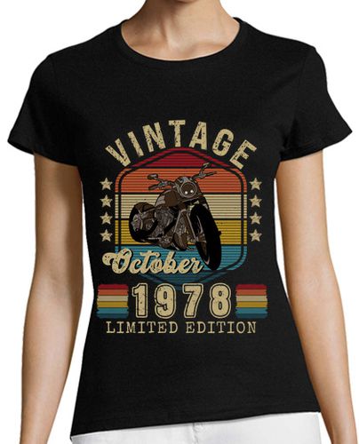 Camiseta mujer biker vintage octubre 1978 edición - latostadora.com - Modalova