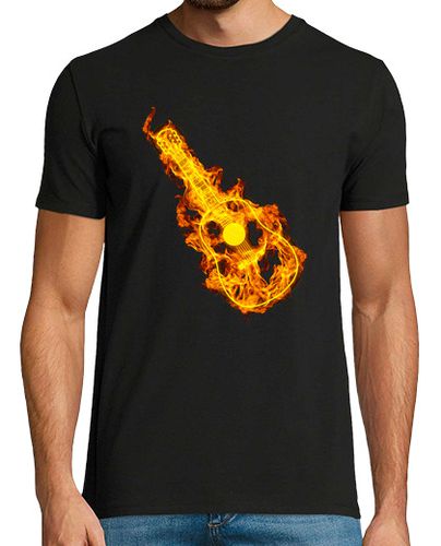 Camiseta guitarra acústica en llamas idea de regalo para amantes de la guitarra - latostadora.com - Modalova