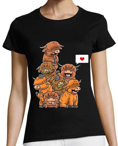 Camiseta Mujer Manga Corta vaca divertida del ganado de las tierra laTostadora - latostadora.com - Modalova