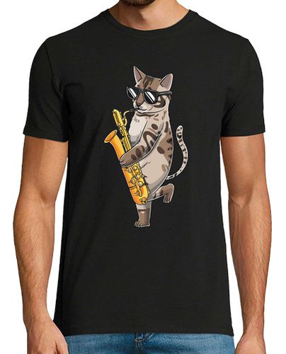 Camiseta gato tocando saxofón saxofón - latostadora.com - Modalova