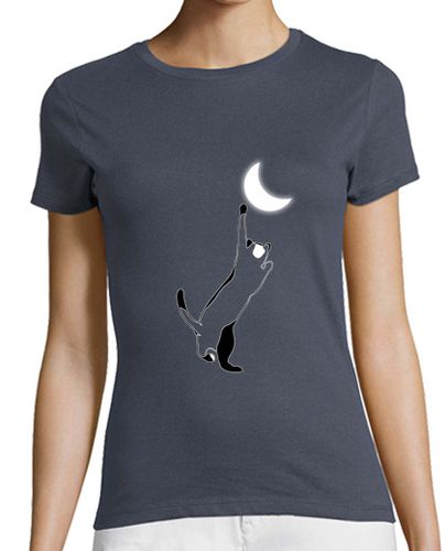 Camiseta mujer GATO JUGANDO CON LA LUNA laTostadora - latostadora.com - Modalova