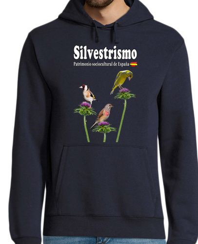 Sudadera Con Capucha Para Hombre Tres plumas, jilguero, pardeillo, verder - Sudadera laTostadora - latostadora.com - Modalova