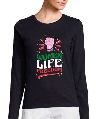 Camiseta Mujer Manga Larga mujeres vida libertad lindas mujeres ir laTostadora - latostadora.com - Modalova