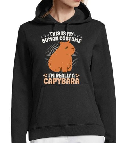 Sudadera Con Capucha Para Mujer carpincho humano disfraz gracioso hallo laTostadora - latostadora.com - Modalova