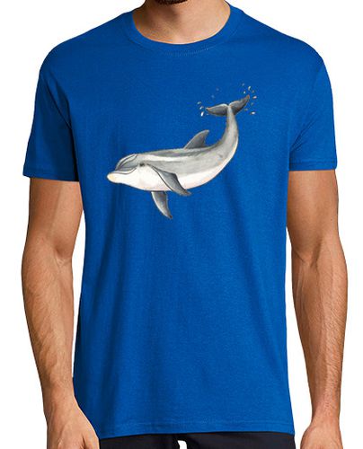 Camiseta Delfin - Hombre, manga corta, azul royal, calidad extra - latostadora.com - Modalova