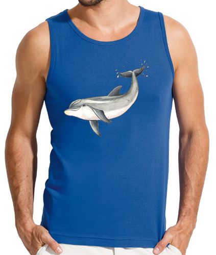 Camiseta Hombre Sin Mangas Delfin - Hombre, sin mangas, azul royal laTostadora - latostadora.com - Modalova