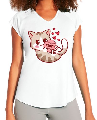 Camiseta deportiva mujer gatito con pelota de padel - latostadora.com - Modalova