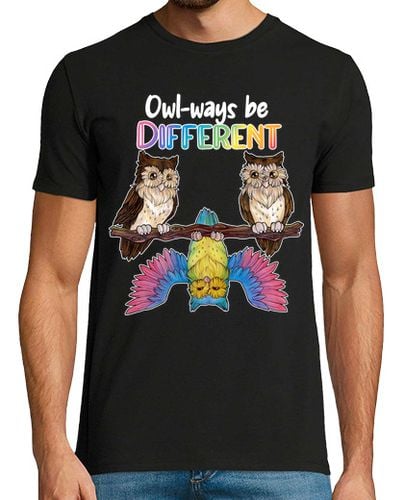 Camiseta Hombre Manga Corta siempre sé diferente - lindo búho arcoi laTostadora - latostadora.com - Modalova