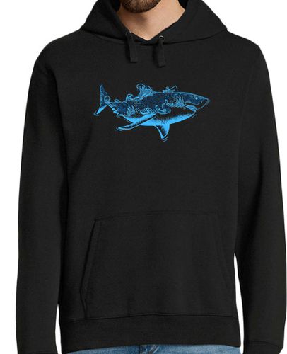 Sudadera Con Capucha Para Hombre tiburón mar pesca tiburón barco océano laTostadora - latostadora.com - Modalova