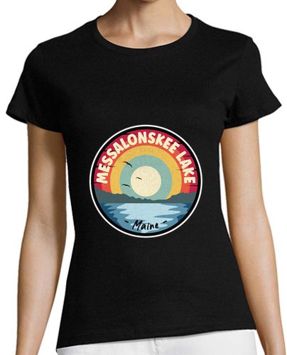 Camiseta mujer messalonskee lago maine escena colorida - latostadora.com - Modalova