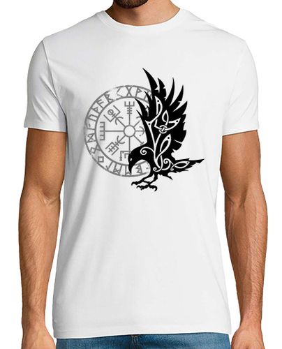 Camiseta nórdico cuervo vegvisir símbolo vikingo - latostadora.com - Modalova