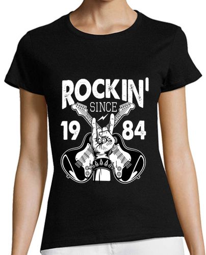 Camiseta Mujer Manga Corta rockeando desde 1984 laTostadora - latostadora.com - Modalova