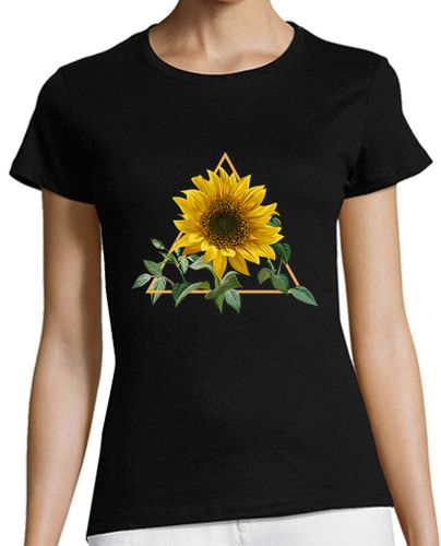 Camiseta mujer girasol triángulo enrejado arte floral laTostadora - latostadora.com - Modalova