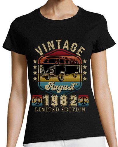 Camiseta mujer furgoneta hippie paz amor agosto de 198 - latostadora.com - Modalova