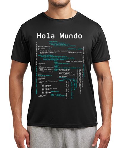 Camiseta deportiva Hola Mundo Programador Informático Código HTML Humor Friki Geek Informática laTostadora - latostadora.com - Modalova