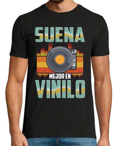 Camiseta Suena Mejor en Vinilo Tocadiscos Discos Retro 80 Vintage - latostadora.com - Modalova