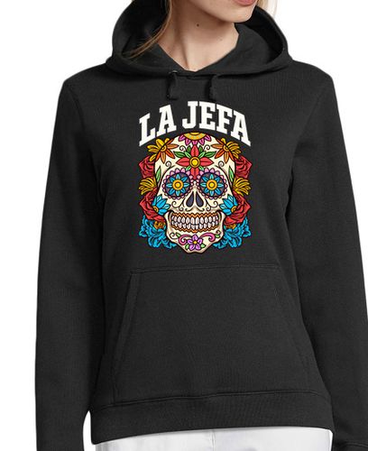 Sudadera Con Capucha Para Mujer La Jefa Calavera Día de los Muertos laTostadora - latostadora.com - Modalova