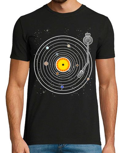 Camiseta Tocadiscos Discos Vinilo Planetas Estrellas Astronomía Espacio - latostadora.com - Modalova